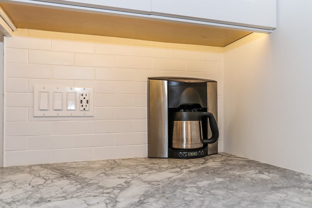 built into the wall Coffee Beverage Station in kitchen in chicago