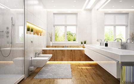 Modern white bathroom