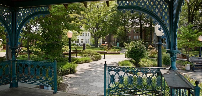 Long Grove Remodeling old town buildings with trees