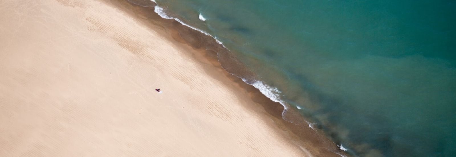 aerial gorgeous groomed beach in chicago-1