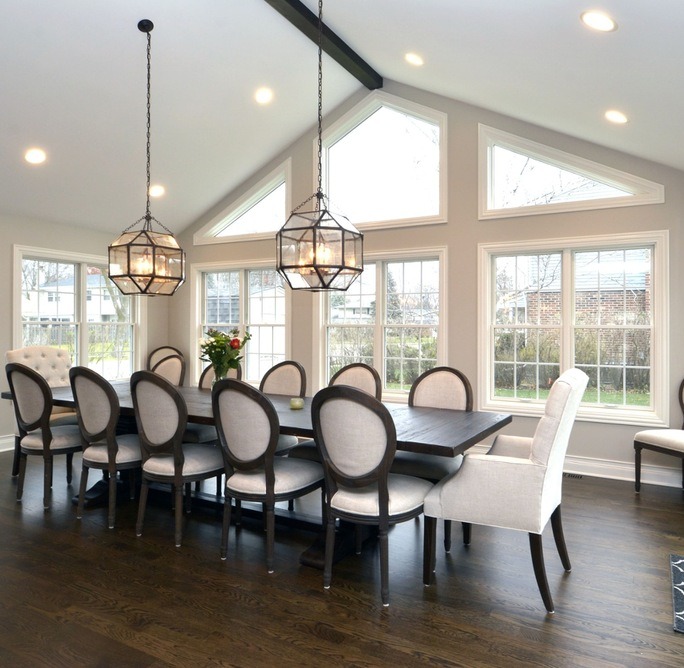 home addition dinning room with vaulted ceiling in chicago-1-1-1