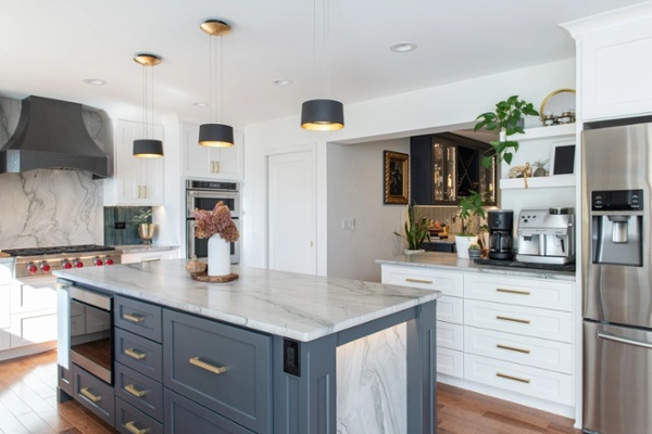 kitchen remodel with island and marble backsplash-1-1