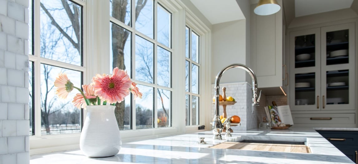 Barrington-Kitchen-Remodel-Marble-Countertop-with window light coming in