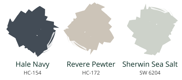 top paint colors for cabinets hale navy, revere pewter, and sherwin sea salt-1