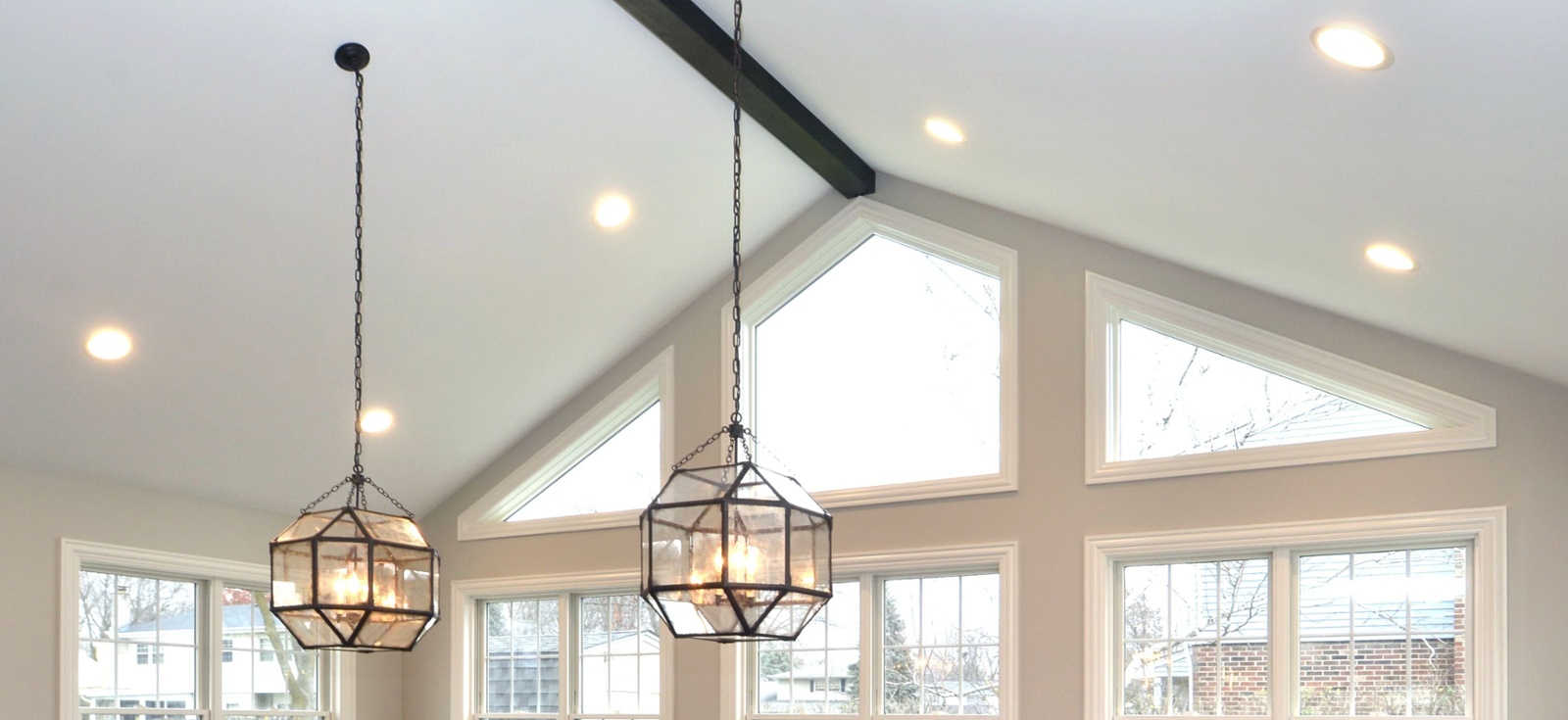 home addition dinning room with vaulted ceiling in chicago-2-1