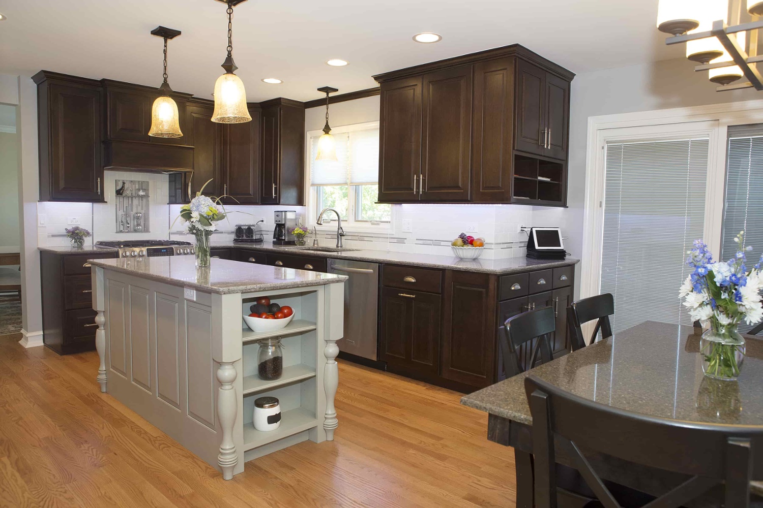 dark wood kitchen cabinets in remodel in chicago-1