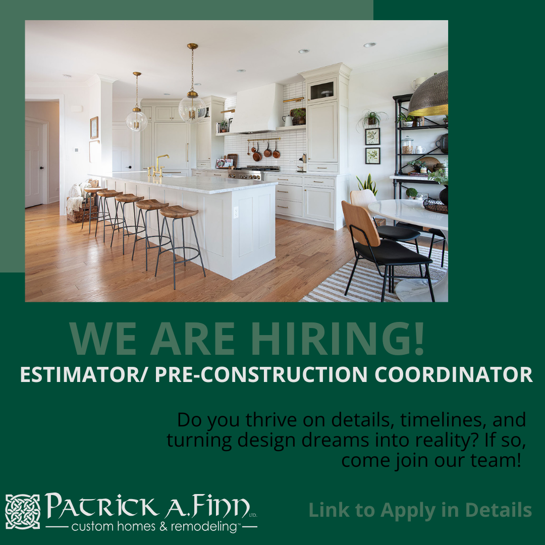 We're Hiring! Estimator/Pre-Construction Coordinator
