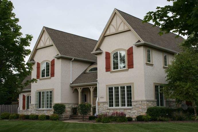 Stucco Tudor Custom Home