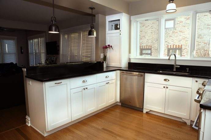 Arlington Heights Classic Black and White Kitchen
