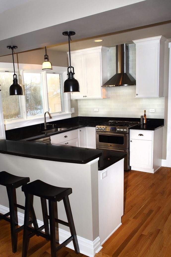 Arlington Heights Classic Black and White Kitchen