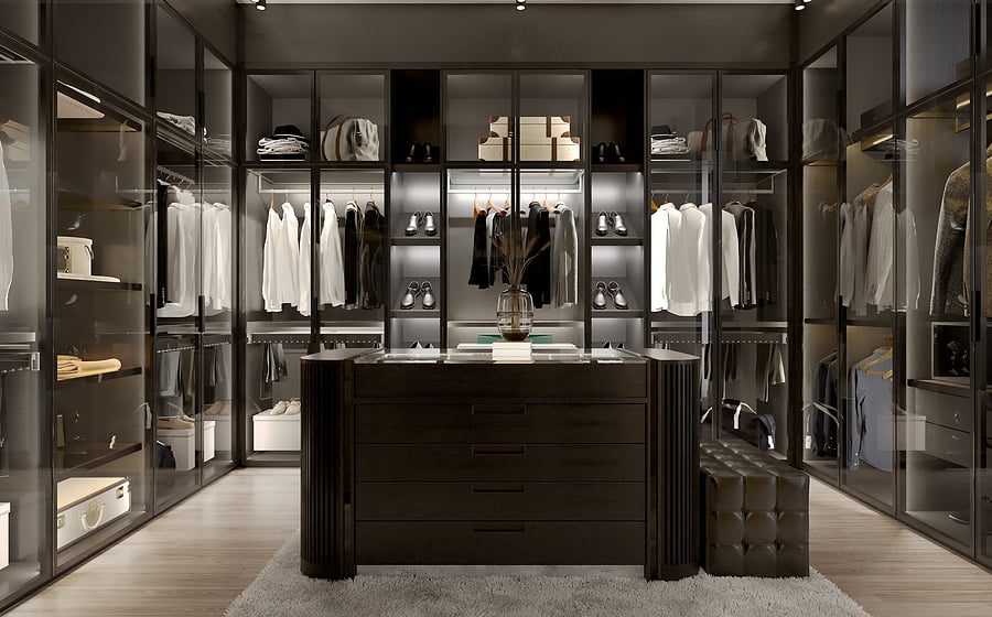 Custom Villas Designs House Luxury Open Door Walk-in Closet Big